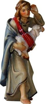 Unbekannt Krippenfiguren Schäfer mit Schaf, geeignet für 13cm Figuren