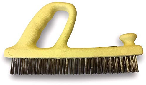 Kibros Brosse rabot fil inox prise en main ergonomique décapage | Garnissage fil inox, poignée ergonomique, décapage brossage nettoyage grandes surfaces inoxydables.