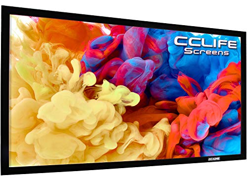 CCLIFE Schermo per Proiettore Telo proiettore Schermo di Proiezione e Avvolgibile per Proiettore per Casa Ufficio