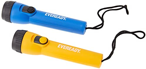 Energizer Eveready LED Torch (2 Pack), Super Bright Flashlight for Outdoors, Camping and Gifts (Batteries Included), Black