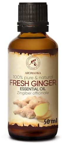 Ätherisches Ingweröl 50ml - Zingiber Officinalis - Reines Ingweröl - Aromatherapie Öl für Diffusers und Duftlampe - Seifenherstellung - Haut & Haare - Frischer Ingwer Öl für Muskelentspannungen