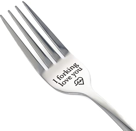 Forking Love You Funny Engraved Forks Stainless Steel Engraved Fork, Personalized Letter Dinner Fork-I Forking Love You Unique Carving Forks Best Gifts for Christmas Valentine's Day A3ANCZ (1)