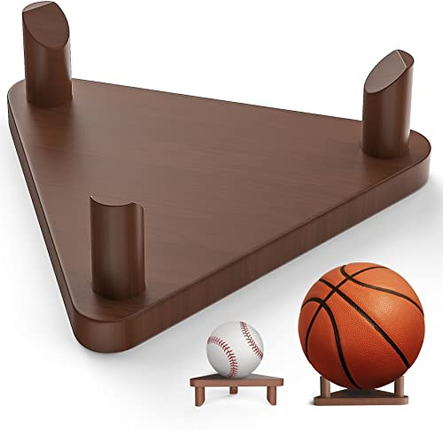 Supporto per palline, espositore per palloni in legno per pallacanestro da calcio, supporto per palloni da calcio, pallone da pallavolo da rugby e pallavolo in legno massello, custodia per cimeli