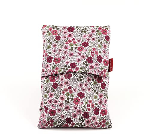 Thermischer Samensack für Mikrowelle | Hilft Muskelschmerzen durch trockene Hitze zu lindern | waschbarer Bezug aus 100% Baumwolle Rosen (28 x 26 cm, Lavendelduft)