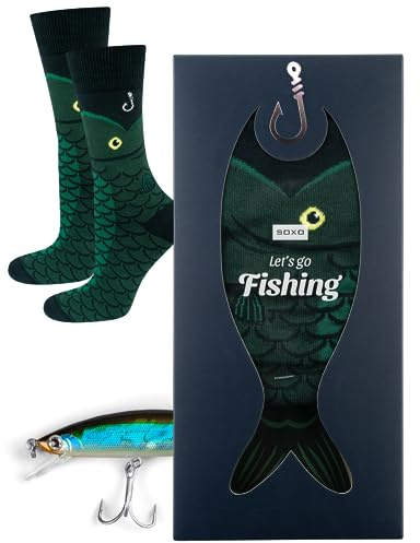 soxo Chaussettes Homme & Femme Coton - Coffret Pecheur Cadeau 35-45