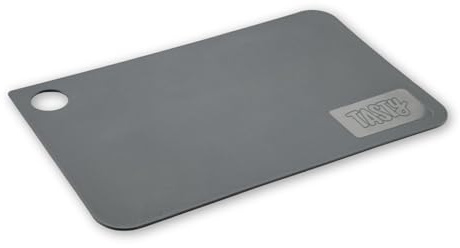 Tasty Schneidematte Kunststoff PP 24,5x16cm, Ideal zum Schneiden von Brot, Obst, Gemüse – Hygienisch, Spülmaschinengeeignet, Grau – Perfektes Küchenbrett im Set