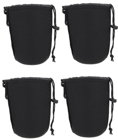OSALADI 4 Stück Tasche für Kameraobjektive Zubehör für Kameraobjektive Objektivbeutel aus Neopren Linsentasche Kameraobjektiv-Schutzhülle aus Neopren Objektivtubus Keine Worte