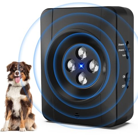 Antibell für Hunde,3 Ebenen Ultraschall Anti Bell Gerät,33Ft Anti-Bell-gerät,Auto-Anti Bell Gerät Hunde,100% Sicher und effektiv Sicher Hundebellen Stoppen,Ultraschall-Anti-Bellgerät Hundebellen