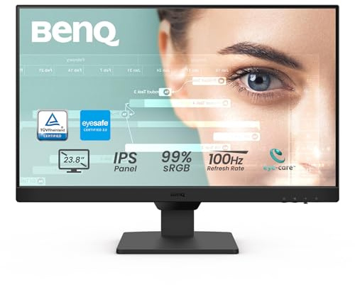 BenQ GW2490 24 Computer Monitor 100Hz FHD 1920x1080p IPS Eye-Care Tech VESA Mount Thin Bezel Low Blue Light Adaptive Brightness Wall Mount Built-in Speakers DisplayPort HDMI Port2
