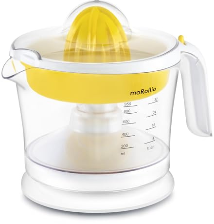 moRollio Citrus Juicer, Orange Squeezer, Electric Citrus Juicer with Adjustable Pulp Control, 32 Ounces, for Oranges, Grapefruits, Lemons and Limes
