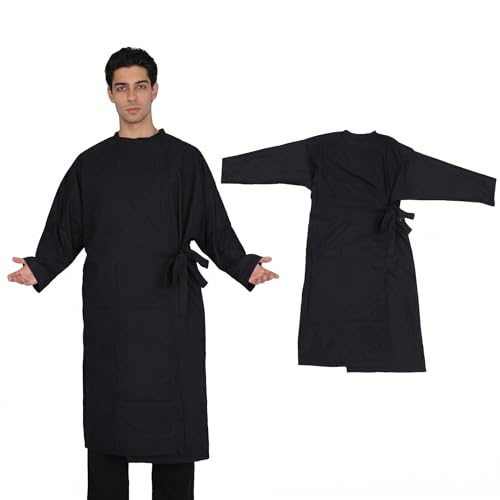 Healeved Kimono Hairdressing Gown with Sleeves Adjustable Waterproof hair salon Hair Cutting Hairdressing Cape Lightweight Breathable Salon Client Robe for Hairdresser Use (44.0X26.4 in)