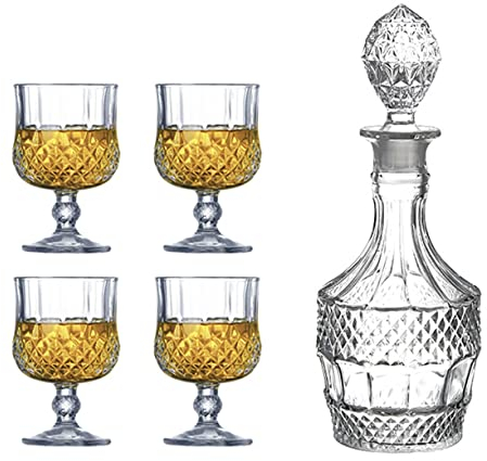 YOtat Juego De Whisky De Cristal para Hombres, Vasos De Whisky De Lujo, 7,44 Onzas, Paquete De 2/4/6 para Vasos De Ron Bourbon, Vaso De Barra, Vasos De Whisky, Regalo (4 Tazas)