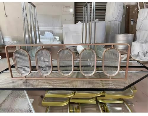 Tabiques De Comedor, Tabique De Vidrio del Restaurante Panel De Privacidad De Pantalla De Partición Comercial para Oficinas, Restaurantes, Bares Valla Baja De 40/45 Cm (Color : Rose Gold, Tamaño :