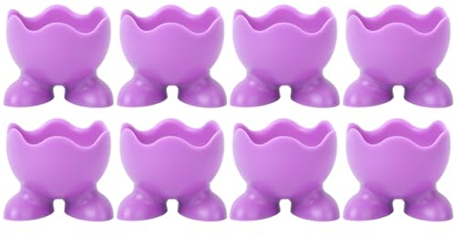Alipis Lot De 8 Coquetiers en Silicone Pieds, Mini Taille, Porte-œufs Réutilisable, Matériau Anti-Rayures, Adapté pour Œufs Durs, Accessoire Cuisine Pratique Et Solide