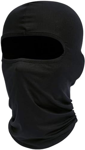 MAXPERKX 2pcs Balaclava Full Face Mask Cycling Ski Winter Neck Warmer for Men Black Under Helmet Biker Lycra Motor Bike Skull Cap Motorcycle UV & Wind Protection