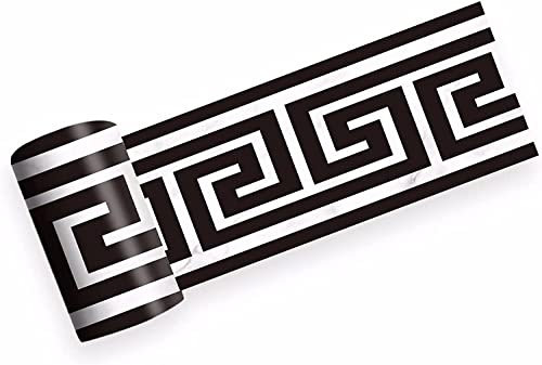 Selbstklebende Bordüre, Tapetenaufkleber, Taillensockelleiste, griechisches Muster, Bodenaufkleber, Fußleiste, wasserdichte Heimdekoration (9,9 x 200 cm), (Größe: 10 x 200 cm, 4 Rollen) (Grö
