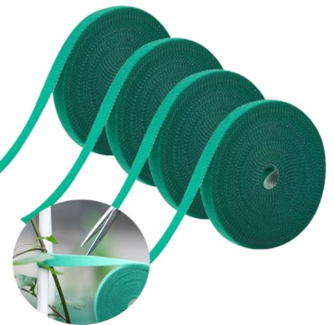 4 Rolls Garden Tie Green Tape, Twist Ties for Plants 1/2 131ft Garden Plant Ties Soft and Tomato Plant Ties, Plant Supports, Garden Ties for Climbing Plants, Plant Gardening, Home, Office.
