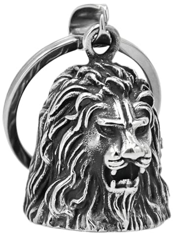 ZKGYUS Guardian Bell Motorrad Glöckchen, Edelstahl Motorrad Glocke Glücksbringer, Motorradglockenaufhänger Chrom für Motorrad Zubehör oder Schlüsselanhänger, Geliefert in einer Samt-Geschenktasche