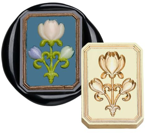 Hkfgdjdl Siegelstempel, Blume, gewachst, Siegelstempel, Grasversiegelung, gewachster Stempel für Einladungen, Scrapbooking, Umschläge, Karten, Foto, Briefdekorationen