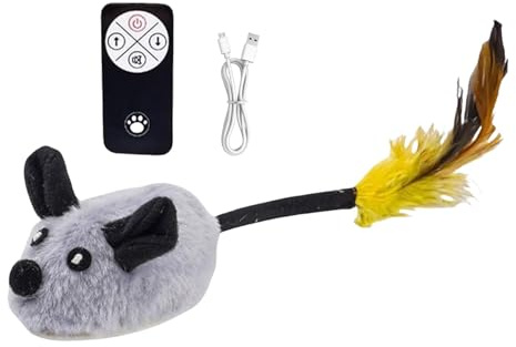 PhnkjGh automatiques pour Chats, pour Chats Souris | pour Chats télécommandés Souris,Le Jouet interactif de Chat grinçant stimule Les Instincts de Chasse, Jouet de Chat de
