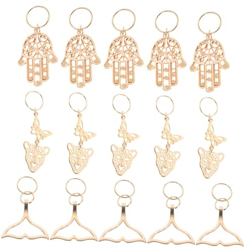 Dreadlock Accessoires 15 Stück Zinklegierung Gold Haarschmuck | Flechtschmuck für Zöpfe, Leicht Anzubringen, für Geburtstag und Weihnachten Geeignet