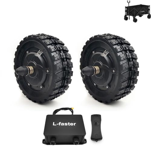 L-faster 700W Dual Drive Brushless Hub Motor 8 Inch Wheel per Trolley Carriola Wagon Bike