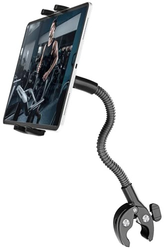 LYFPOOM Rotation Libre à 360° Col de Cygne Support Tablette Tapis Course, Support Tapis Course Portable, pour iPad, Sumsung Tab, Sony Autre 4.7-12.9 Telephone et Tablette