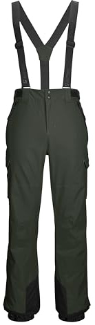 Killtec Hombre Pantalones de esquí con Tirantes Desmontables, protección de Bordes, protección contra la Nieve y ventilación en Las piernas KSW 83 MN SKI PNTS, dunkeloliv, M, 43444-000
