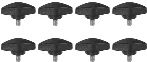 QUARKZMAN 8 Stück Rändelschraube Flügelschrauben Kunststoff Tee-Flügelknöpfe M5 x 8mm Metrisches Gewindebolzen T-Kopf Kunststoffknöpfe Daumenschrauben Handklemmknopf Griff, Schwarz