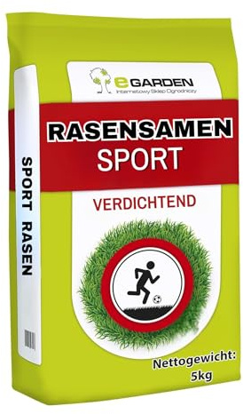 eGraden Sport-Rasen Samen 5 kg – Strapazierfähige & schnell keimende Rasenmischung – Perfekt für Spielflächen & Gärten – 200m²