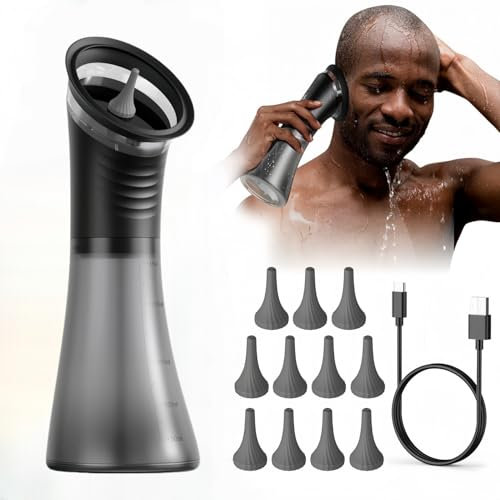 Ear Wax Removal Kit with 3 Pressure Modes, Rechargeable Ear Cleaning System with Disposable Tips (10) & Ear Catch Basin, Safe Earwax Removal Tool for Adults & Kids