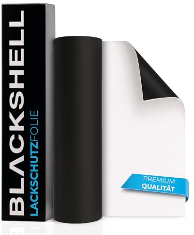 Blackshell® Universal Lackschutzfolie schwarz matt 12cm x 200cm Folie selbstklebend als Auto Folie, Motorrad Folie - ohne Werkzeug - universal einsetzbar auf Allen glatten Oberflächen