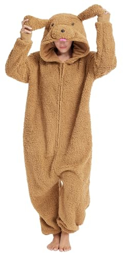 Loiahoer Unisex-Pudel-Welpenkostüm, Einteiler, Pyjama, Halloween-Kostüm, Weihnachts-Pyjama, Geschenk für Damen und Herren
