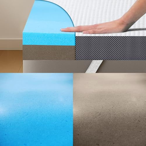 MKS Topper in schiuma gel di lusso 180 x 200 – 2 in 1 H3/H4 con comfort a 5 strati, antiscivolo e traspirante – Coprimaterasso ergonomico per dormiente laterale, schiena e pancia