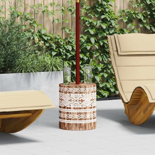 Pied de parasol Autre blanc lavé Ø34 x 40 cm Bois massif Maison & jardin Pelouses & jardins Vie en extérieur Accessoires pour parasols & voiles d'ombrage Supports pour parasols (Poids 24.5KG)