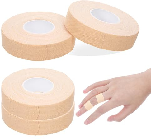 Ouligay 4 Rollen Sporttape Wasserfeste Klettertape 1,5cm Breit Fingertape und Sport Tape Hautfarbe Finger Tape Sport Selbstklebend Bandage für Handgelenke, Finger, Waden, Zehen(1,5cmx10m/Rollen)