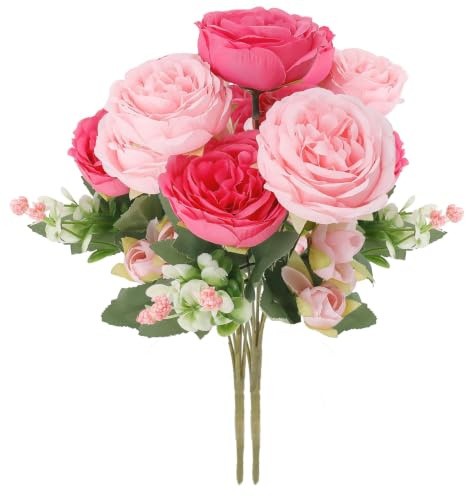 CFifHtOL Künstliche Rosen Blumen für den Friedhof, 2 Bündel Kunstblumen | für Hochzeit Partei, Tischaufsätze Blumenarrangement Heim Küche Dekor