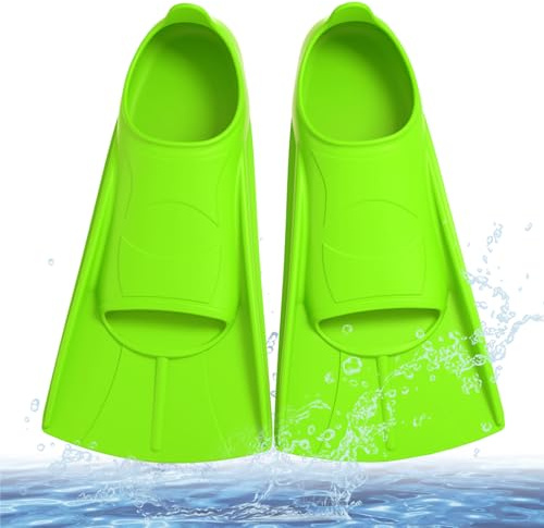 Palmes de natation pour enfants, palmes courtes 100 % silicone, palmes d'entraînement pour enfants et adultes, entraînement en eau libre, plongée avec tuba, plongée pour débutants