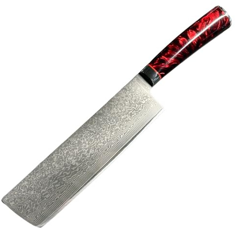 Grillfürst Damast Hackmesser 20,5 cm - Küchen-Hackmesser mit scharfer Klinge, zum Hacken, Wiegen, Zerteilen