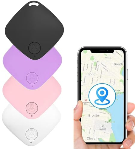 Buscador de llaves, buscador de artículos Bluetooth, 4 unidades, localizador inalámbrico de llaves con recordatorio de alarma antipérdida, rastreador GPS antipérdida, etiqueta inteligente adecuada