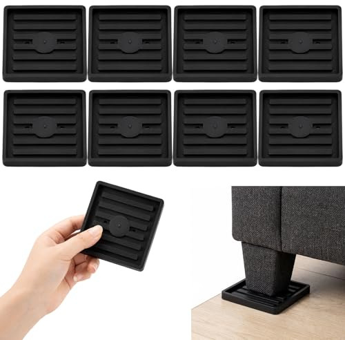 8 Stück Quadratische Rutschsichere Möbeluntersetzer Antirutsch Pads Möbel rutschfeste Greifer-Möbelfüße Bein Untersetzer für Hartholzböden Bodenschutz für Bett Schrank Sofa Stuhl Tisch Klavier