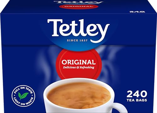 Tetley Original Black Tea Bags - Full Flavoured British Brew - Perfect for Breakfast or Anytime - Rainforest Alliance Certified - 240 Teabags (1 Pack)