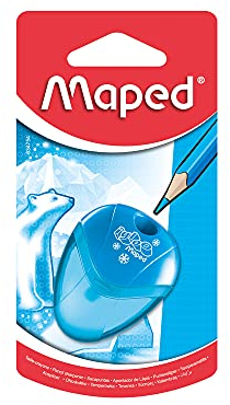 Maped – skolmaterial – I Gloo pennvässare – pennvässare med reservoar – de har 1 sliphål – kompakt storlek för fodralet – 3 olika mönster