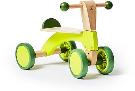 Hape Rutschrad mit Gummirädern, kippsicheres Lauflern- und Motorikspielzeug, stabile Rückenstütze, Rutschfahrzeug aus Holz, ab 12 Monaten