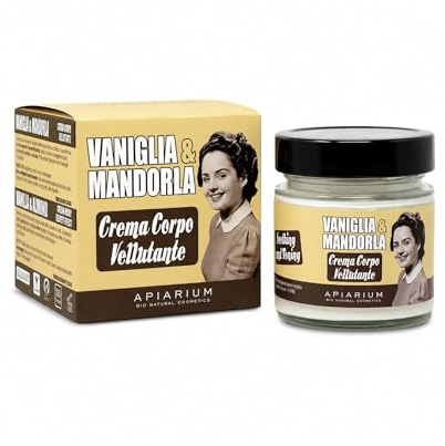 Apiarium – Crema Corpo Vaniglia e Mandorla 200 ml - Burro di Karité - Miele - Aloe - Calendula - Olio di Mandorle Dolci - Crema Idratante Setificante - Nickel Tested