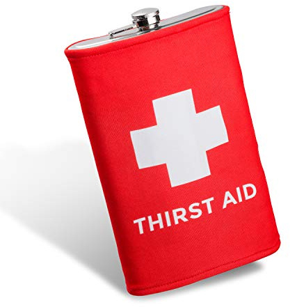 Froster Riesiger Flachmann – Thirst Aid, Großer Flachmann aus Edelstahl XXL, 1.9 Liter, Geschenk für Männer