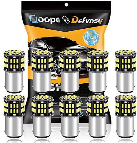 Defvnsy Paquet de 10 - Blanc 1142 BA15D Ampoules LED 3014 54-SMD Lampes de Remplacement pour 12V intérieur RV Camping-Car remorque éclairage Bateau Yard lumière Frein Queue Ampoules