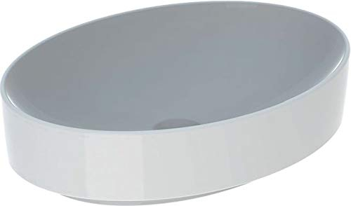 Geberit VariForm Aufsatzwaschtisch oval, 550x400mm, ohne Hahnloch, ohne Überlauf, Farbe: Weiß, mit KeraTect - 500.771.00.2