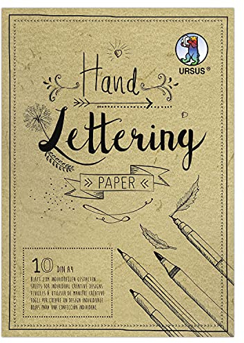 Ursus 24934610 - Carta per Lettering a Mano, Motivo: Pelle di Elefante in Colore camoscio di Colore Chamois, Formato DIN A4, 190 g/mq, 10 Fogli, Base Ideale per Personalizzare Lettere, Crema