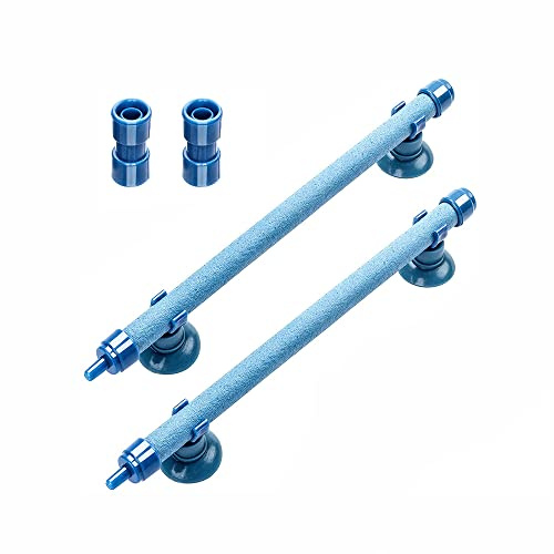 Tiardey 2-pack 25 cm akvarium bubbla vägg luft sten bar, luftsten bar rör med sugkoppar, sprayluftning för akvarium hydroponik pump